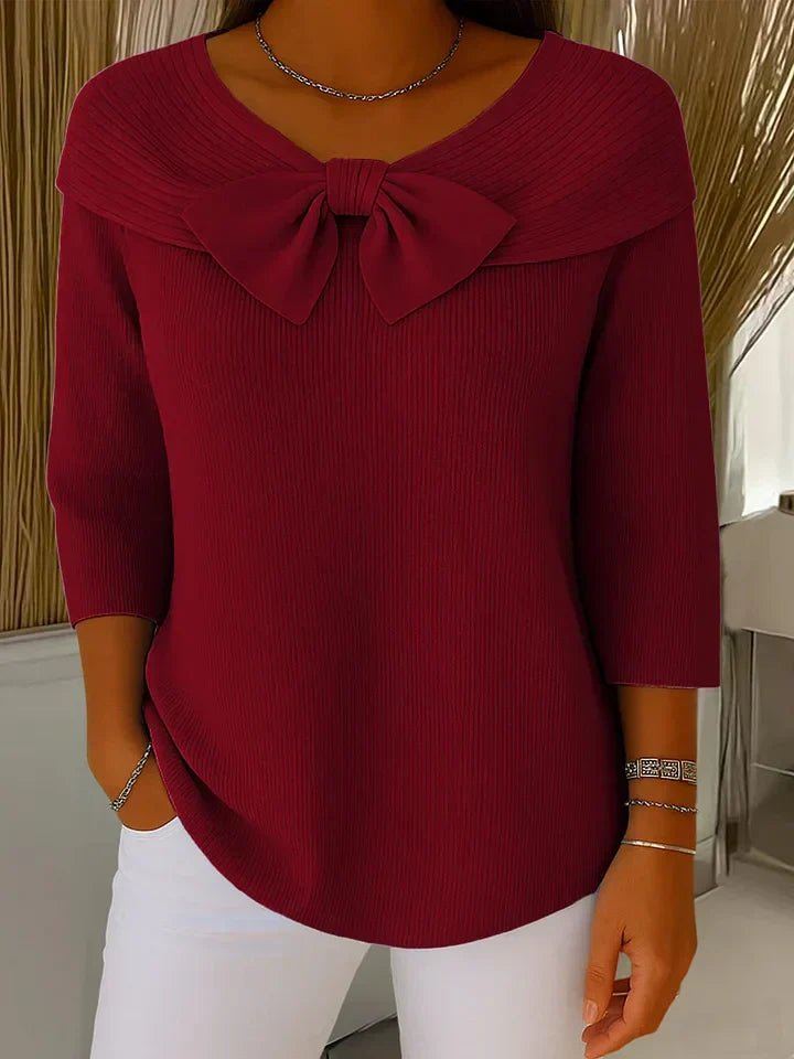 Lirya | Elegant Knitted Bow Top