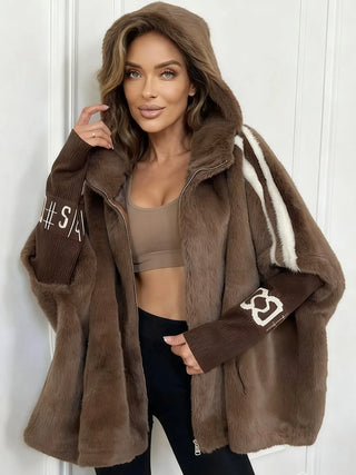 Lona Quilted Hooded Winter Jacket - Brown