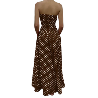 ODETTE™ – Polka Dot Strapless Maxi Dress