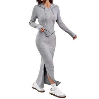 LUCY™ – Casual Hooded Drawstring Slim Fit Dress