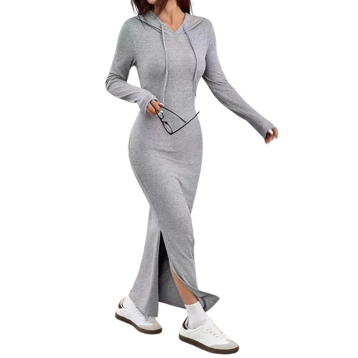 LUCY™ – Casual Hooded Drawstring Slim Fit Dress