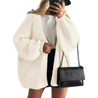 VERONIKA™ - Oversized Fit Lantern Sleeve Autumn Knit Cardigan
