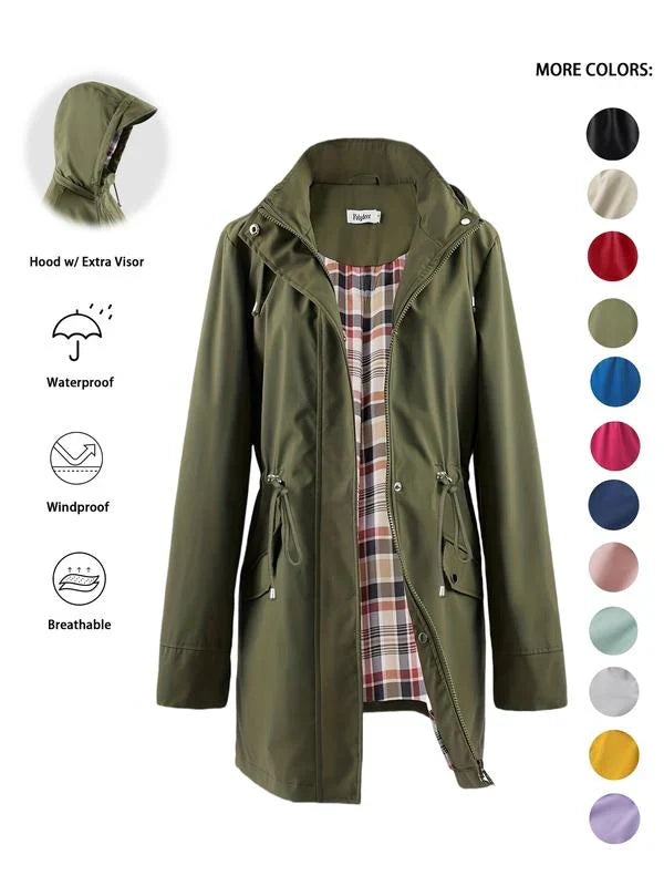 Evi🔥Limited Hot Sale 🎁🧥3-in-1 Plaid Waterproof Jacket for Women– Rain, Wind &amp; Cold, All Covered
