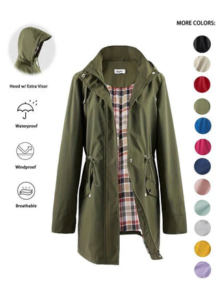Evi🔥Limited Hot Sale 🎁🧥3-in-1 Plaid Waterproof Jacket for Women– Rain, Wind &amp; Cold, All Covered