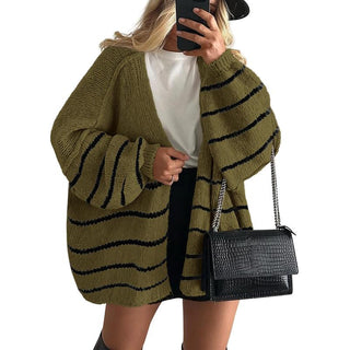 VERONIKA™ - Oversized Fit Lantern Sleeve Autumn Knit Cardigan