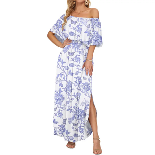 FLORENTINE™ – Floral Off-Shoulder Ruffle Maxi Dress