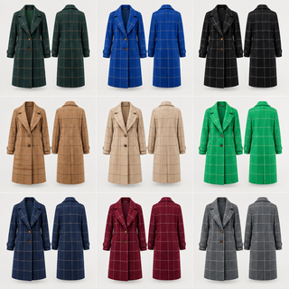 Elowen checkered coat clean colour range