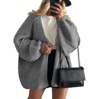 VERONIKA™ - Oversized Fit Lantern Sleeve Autumn Knit Cardigan