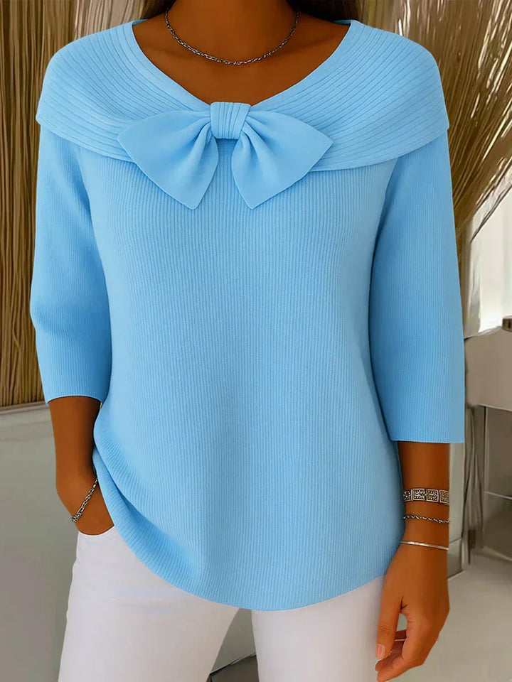 Lirya | Elegant Knitted Bow Top