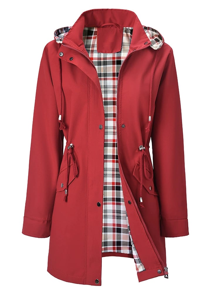 Evi🔥Limited Hot Sale 🎁🧥3-in-1 Plaid Waterproof Jacket for Women– Rain, Wind &amp; Cold, All Covered