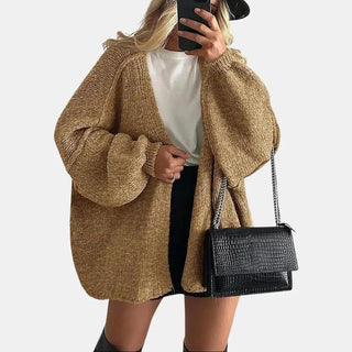 VERONIKA™ - Oversized Fit Lantern Sleeve Autumn Knit Cardigan