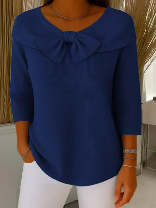 Lirya | Elegant Knitted Bow Top