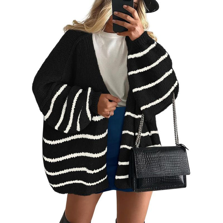 VERONIKA™ - Oversized Fit Lantern Sleeve Autumn Knit Cardigan