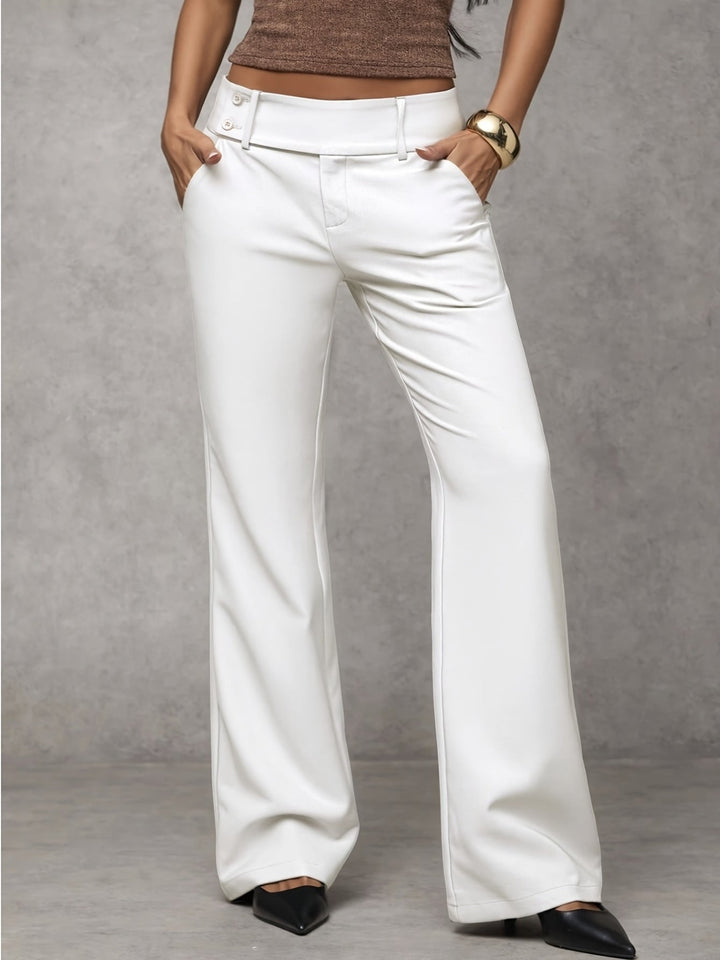 Duna Relaxed Wide-Leg Trousers - White