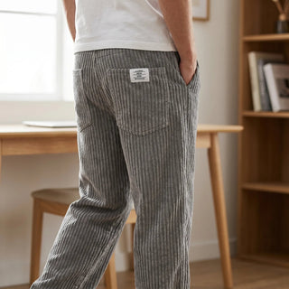 Marco ribbed corduroy trousers styled in a casual setting