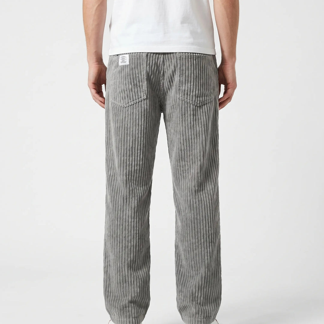 Close-up view of Marco ribbed corduroy trousers