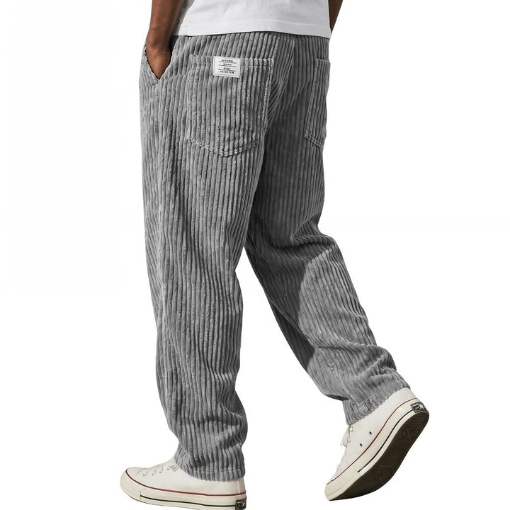 Marco ribbed corduroy trousers in grey