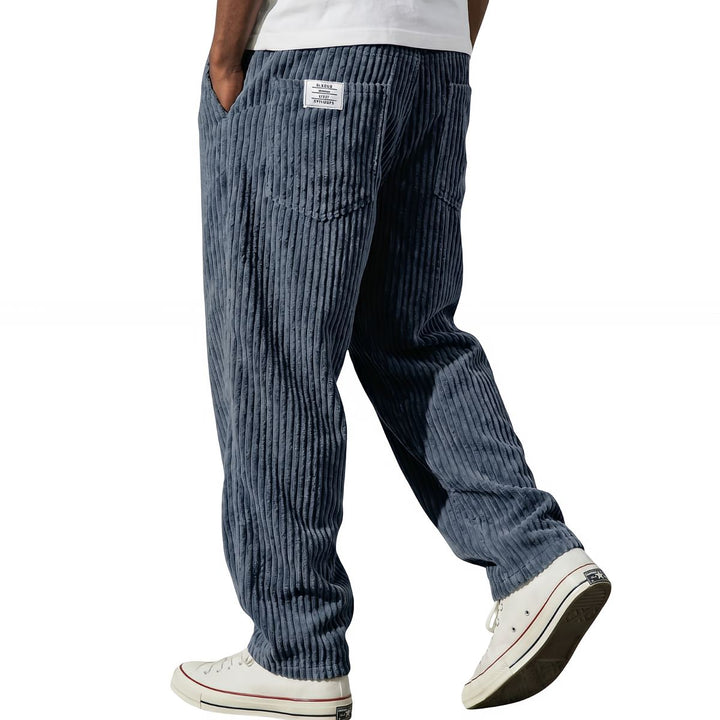 Marco ribbed corduroy trousers in dark blue