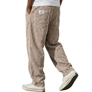 Marco ribbed corduroy trousers in khaki