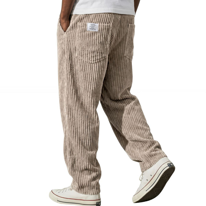 Marco ribbed corduroy trousers in khaki