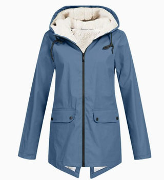 Miron fleece-lined hooded jacket in blue
