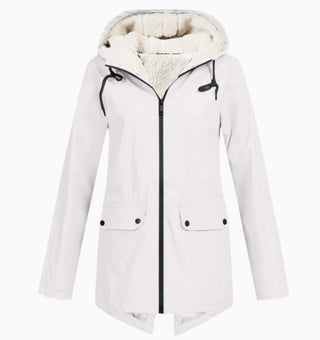 Miron fleece-lined hooded jacket in white