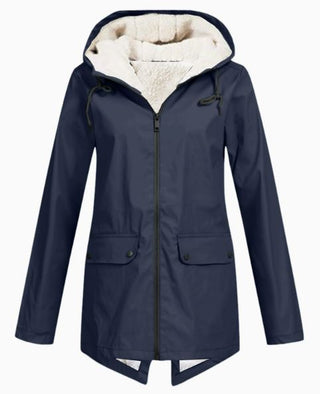 Miron fleece-lined hooded jacket in navy