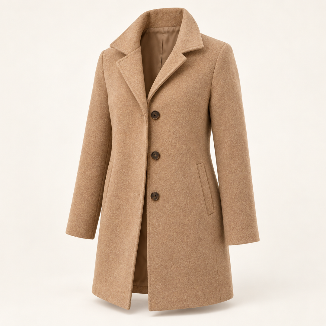 Serena Heritage Coat camel studio view