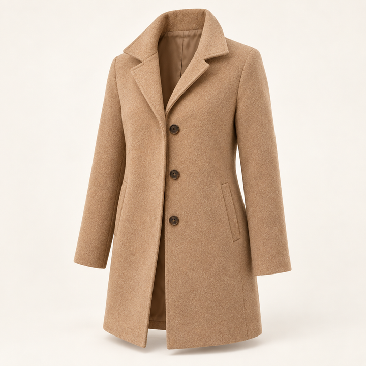 Serena Heritage Coat camel studio view