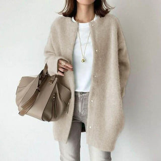 VANNA buttoned knit jacket in Beige