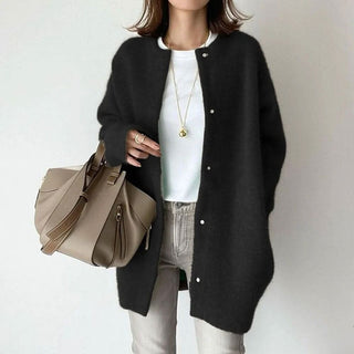 VANNA buttoned knit jacket in Black