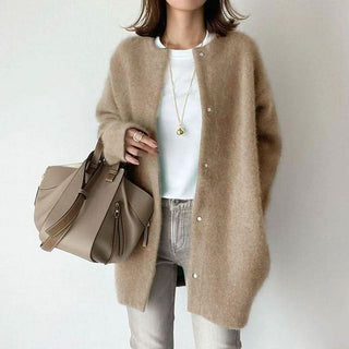 VANNA buttoned knit jacket in Khaki