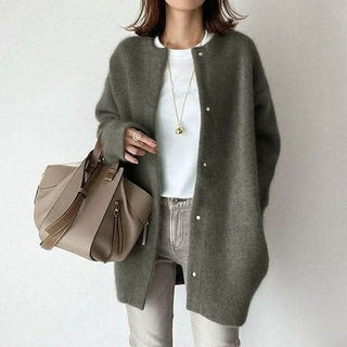 VANNA buttoned knit jacket in Light Green
