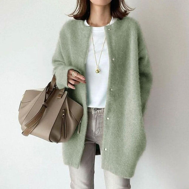 VANNA buttoned knit jacket in Off White