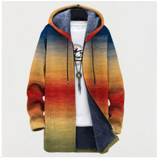 RIVA | Hooded Geometric Print Cardigan