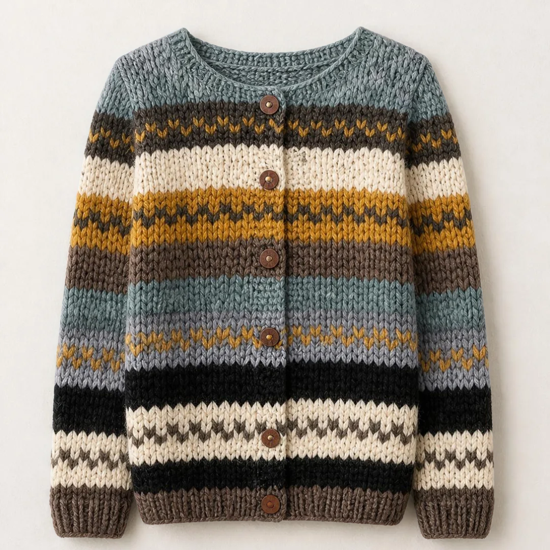 Zadie Colourful Striped Knit Cardigan