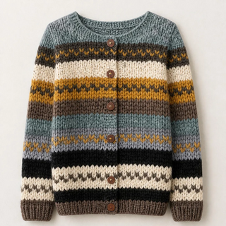 Zadie Colourful Striped Knit Cardigan
