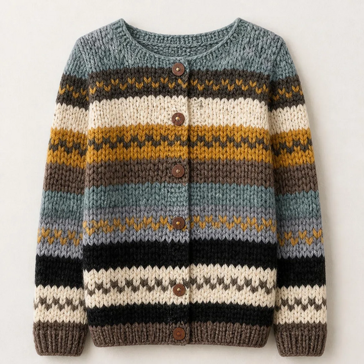 Zadie Colourful Striped Knit Cardigan